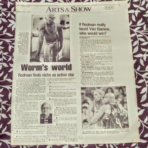 Chicago Sun Times Arts & Shows Monday April 7, 1997 "Worms World" Dennis Rodman